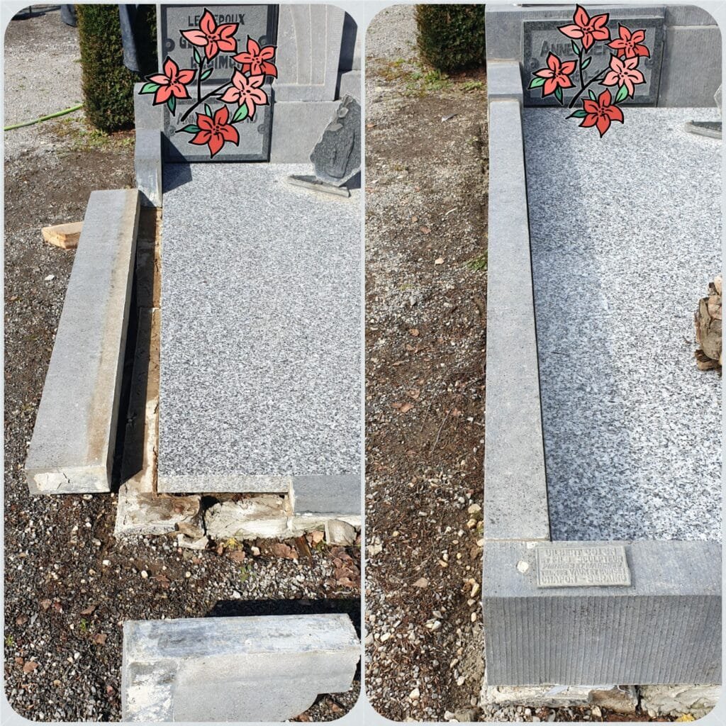 Restauration tombe cassée